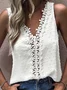 Lace Vacation Loose V Neck Tank Top