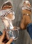 Trendy Rhinestone Wedge Sandals