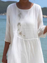 Floral Casual Cotton And Linen Dress