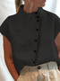 JFN Cotton & Linen Stand Collar Casual Shirt