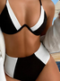 Casual Color Block Split Joint Bikini