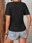 V Neck Casual Knitted Bow Shirt