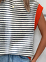 Loose Striped Simple Crew Neck T-Shirt