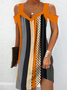 V Neck Geometric Casual Dress