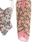 Vacation Floral Printing Notched One Piece With Cover Up