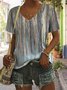 Summer Abstract Casual V Neck T-Shirt