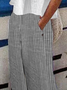 Cotton And Linen Striped Linen Loose Pants