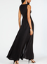 Contrast Black Round Neck Sleeveless Jumpsuit