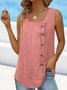 Square Neck Loose Simple Tank Top