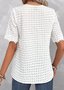 Lace V Neck Simple Plain T-Shirt