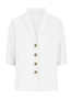 Loose Shawl Collar Buttoned Linen Short Sleeve Blouse
