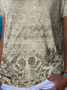Floral V Neck Loose Casual T-Shirt
