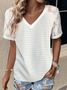 Lace Casual Loose V Neck Shirt