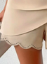 Loose Devore Plain Casual Shorts
