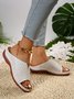 Vintage Hollow Out Wedge Slide Sandals