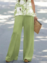 Casual Floral Loose Crew Neck Two-Piece Set