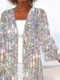 Abstract Casual Loose Long Sleeve Resort Kimono Summer Cardigan 
