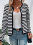 Knitted Casual Others Striped Kimono