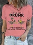 Women's Short Sleeve Tee T-shirt Summer Text Letters Cotton Crew Neck Daily Going Out Casual Top Pink