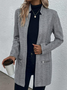 Women's Autumn Outerwear Casual Zipper Herringbone Long Sleeve Jacket