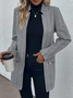 Women's Autumn Outerwear Casual Zipper Herringbone Long Sleeve Jacket