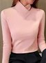 Women's Long Sleeve Tee T-shirt Spring/Fall Plain Daily Going Out Casual Top Black