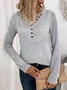 Casual Loose Buttoned Blouse