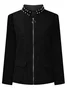 Casual Stand Collar Plain Beaded Jacket
