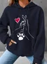 Women's Dog Spring/Fall Long Sleeve Casual Daily Hoodie