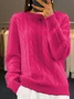 Women Half Turtleneck Cable Knit Sweater Winter Pullover