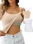 Women's Gallus Camisole Summer Plain Spaghetti Daily Going Out Casual Top White