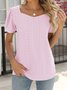 Women's Short Sleeve Tee/T-shirt Summer Plain Sweetheart Neckline Daily Going Out Casual Top Black