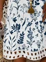 Women's Short Sleeve Summer Floral Dress V Neck Daily Going Out Simple Midi A-Line Blue