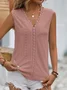 Women's Sleeveless Tank Top Camisole Summer Plain Lace V Neck Daily Going Out Casual Top White