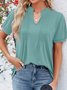 Women's Short Sleeve Tee/T-shirt Summer Plain V Neck Daily Going Out Casual Top Black
