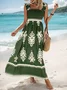 Women's Sleeveless Summer Nationality/ethnic Scramble Dress Spaghetti Daily Going Out Casual Maxi A-Line Slip Dress Apricot