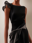 Women's Sleeveless Summer Color Block Split Joint Dress Crew Neck Date Going Out Urban Midi A-Line