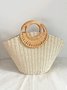 Vacation Woven Straw Tote Bag