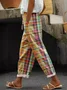 Women's H-Line Daily Going Out Pants Casual Cotton Plaid Spring/Fall Pants