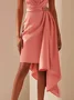 Women's Sleeveless Summer Plain Ruched Dress V Neck Party Going Out Urban Mini A-Line