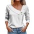 Women's Long Sleeve Tee T-shirt Spring/Fall Plain Buckle Lace Asymmetrical Daily Going Out Casual Top White