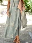 Women's Sleeveless Summer Green Floral V Neck Daily Going Out Casual Maxi A-Line Dress