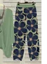 Women's Floral Daily Two-Piece Set Green Spring/Fall Top With Pant