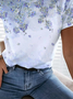 Women's Short Sleeve Tee T-shirt Summer Floral Crew Neck Daily Going Out Casual Top Color1