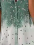 Women's Short Sleeve Shirt Summer Floral Printing V Neck Daily Going Out Casual Top Green