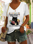 Women's Short Sleeve Tee T-shirt Summer Cat V Neck Daily Going Out Casual Top White