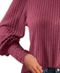 Women's Long Sleeve Shirt Spring/Fall Wine Red Plain Crew Neck Daily Going Out Casual Top