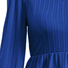 Women's Long Sleeve Summer Blue Plain V Neck Balloon Sleeve Daily Going Out Casual Knee Length A-Line Dress