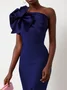 Women's Sleeveless Summer Plain Applique Dress Off The Shoulder Holiday Going Out Urban Midi X-Line Mermaid Skirt