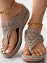 Vacation Pu Wedge Heel Slide Sandals